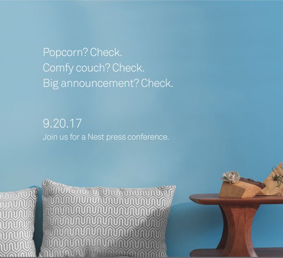 Nest invites press to a “big announcement” on September 20