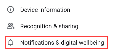 Select "Notifications and Digital Wellbeing." 