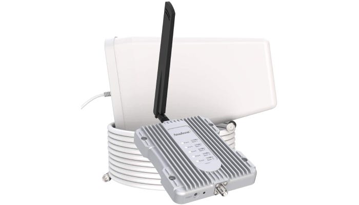 white and silver cell phone signal booster kit