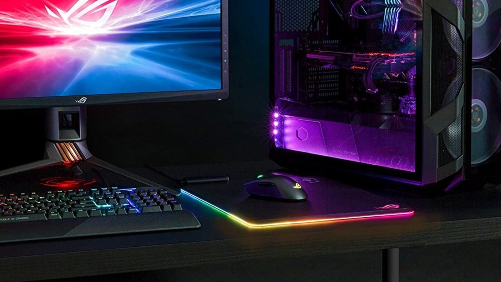 A gaming mouse pad with special lighting effects.