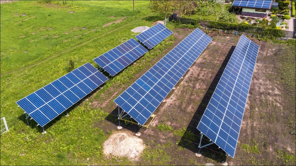 Ground-mounted solar panels