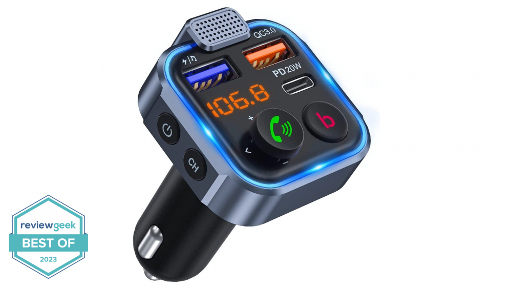 LENCENT BT23 In-Car FM Transmitter on a white background