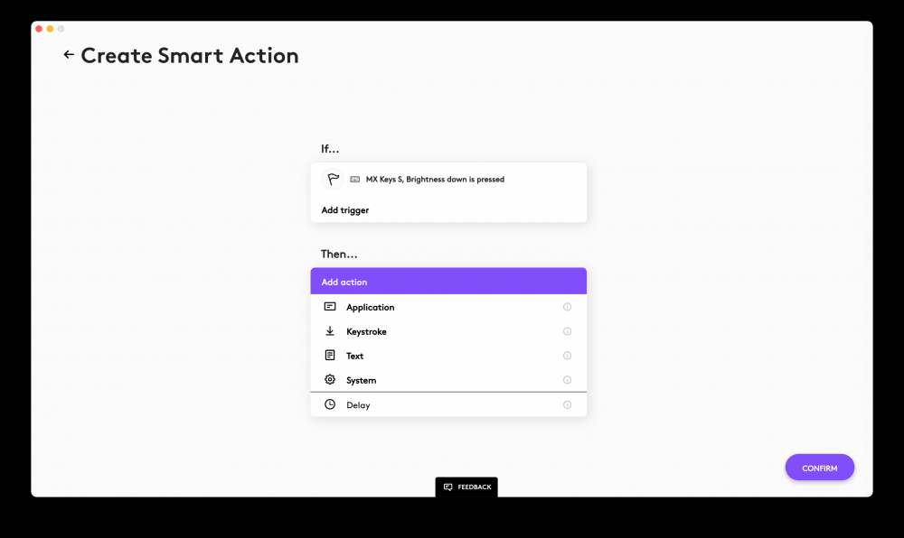 Programming a Smart Action in Logi Options+.