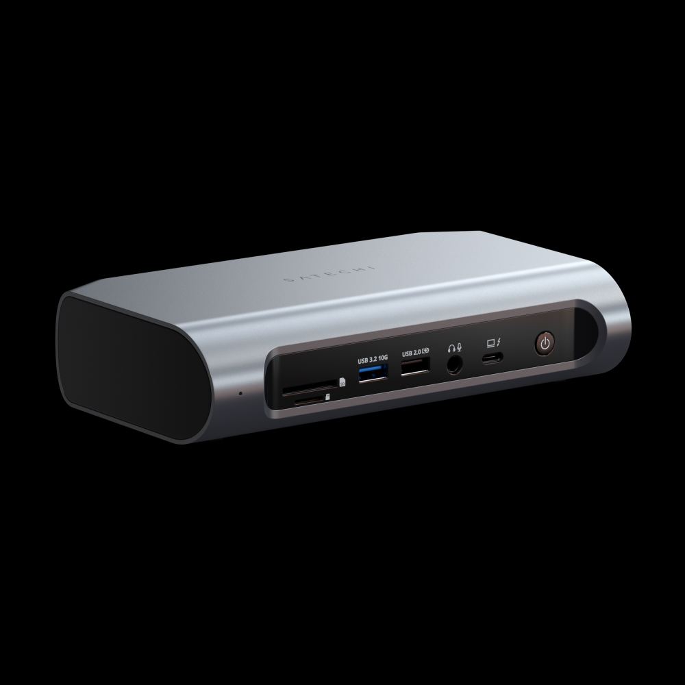 Front port selection of the Satechi Thunderbolt 4 Multimedia Dock.